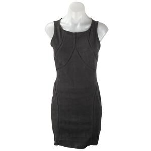Sanctuary Womens Black Faux Suede Sleeveless Bodycon Sheath Pencil Dress Size XS